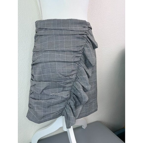 The Jetset Diaries women's medium houndstooth ruffle a-line mini skirt NWT - Picture 2 of 9